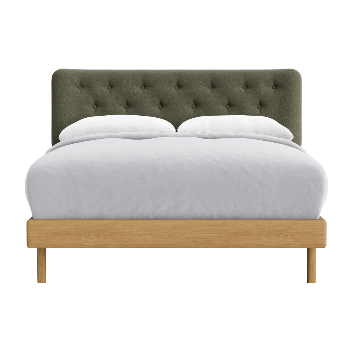 Double Dr Slow Bed in Light Oak in Baked Fig Clever Linen – image 1