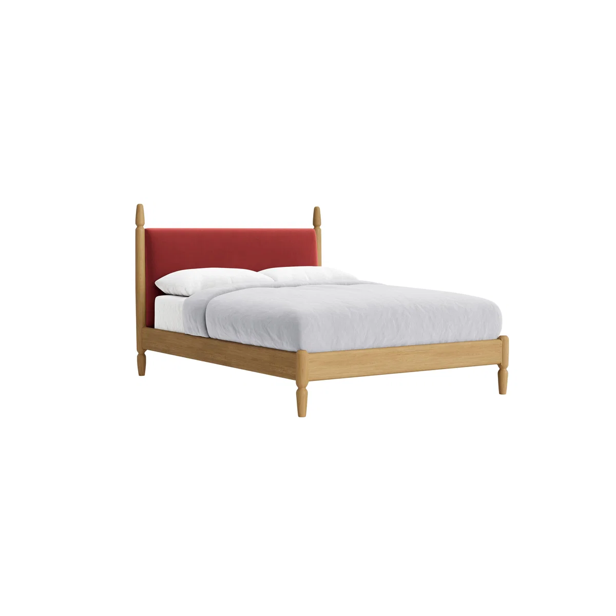 Kingsize Pippi Bed in Light Oak in Rocking Horse Clever Velvet – image 2