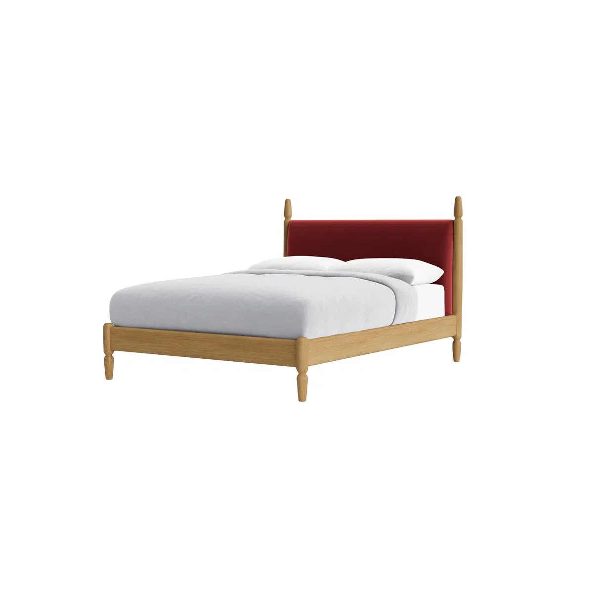 Kingsize Pippi Bed in Light Oak in Rocking Horse Clever Velvet – image 6
