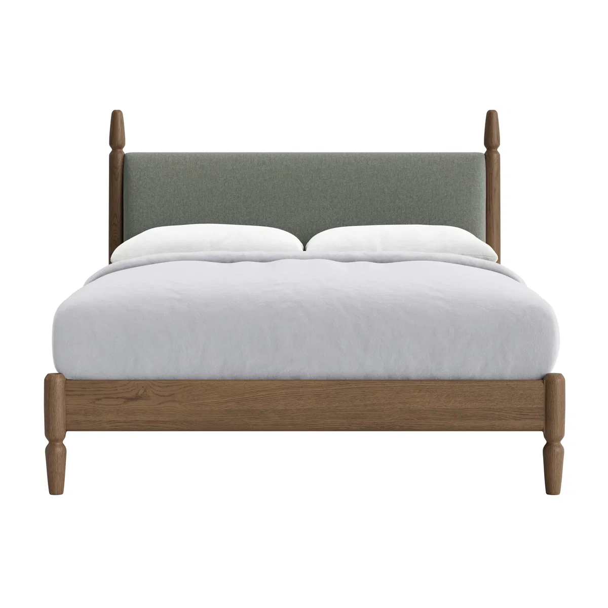 Pippi Bed, King (Pear Drop Clever Linen, Dark Oak) – image 1