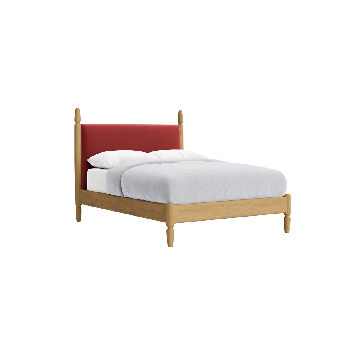 Double Pippi Bed in Light Oak in Rocking Horse Clever Velvet – image 2