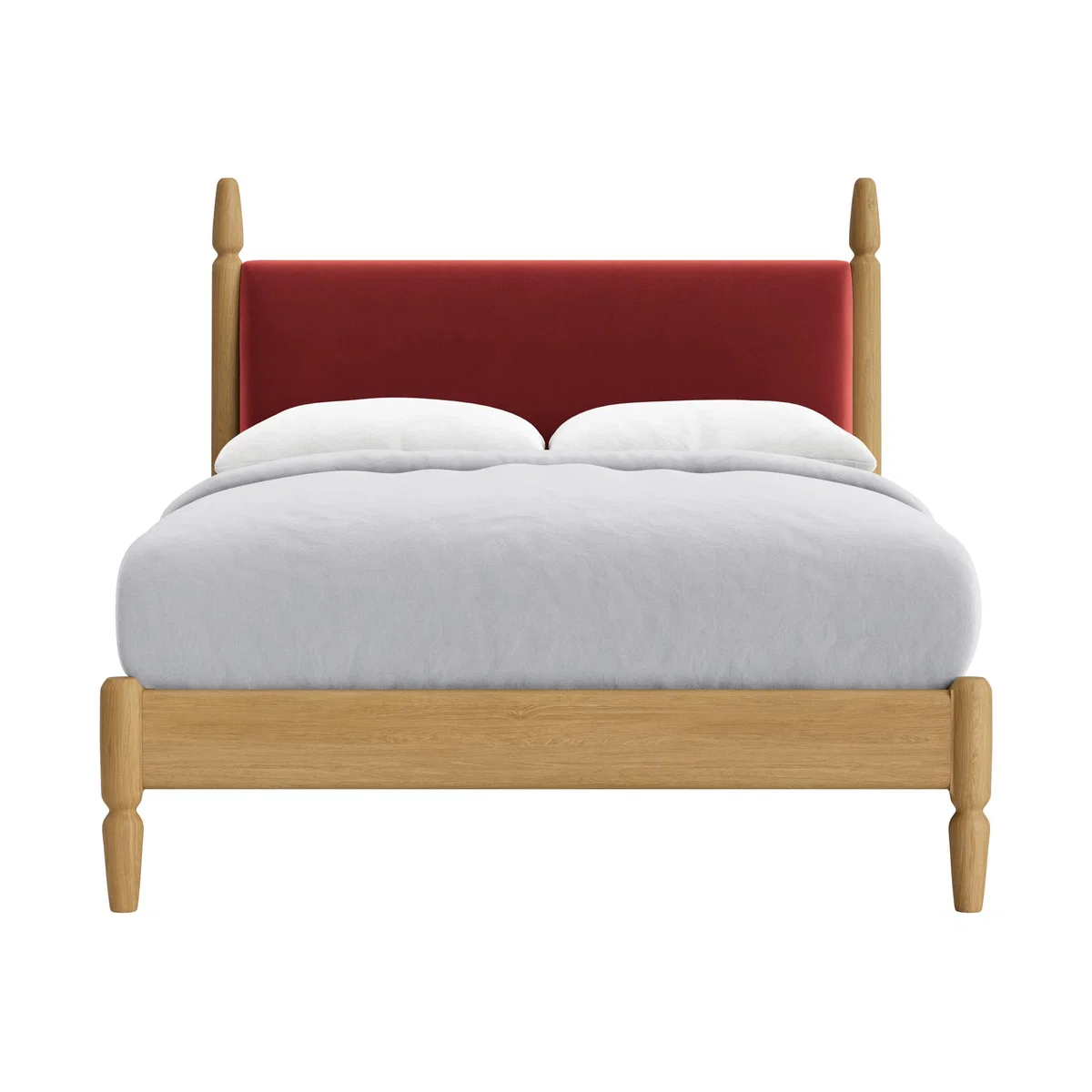 Double Pippi Bed in Light Oak in Rocking Horse Clever Velvet – image 1