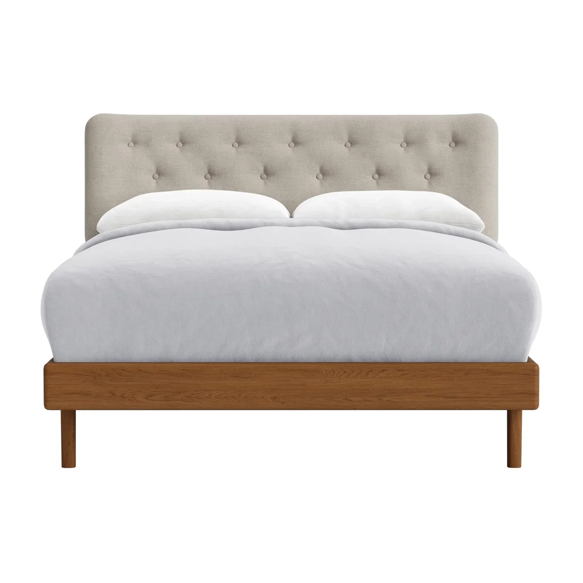 Dr Slow Bed, Double (Mushroom Stalk Clever Linen, Warm Ash) – image 1