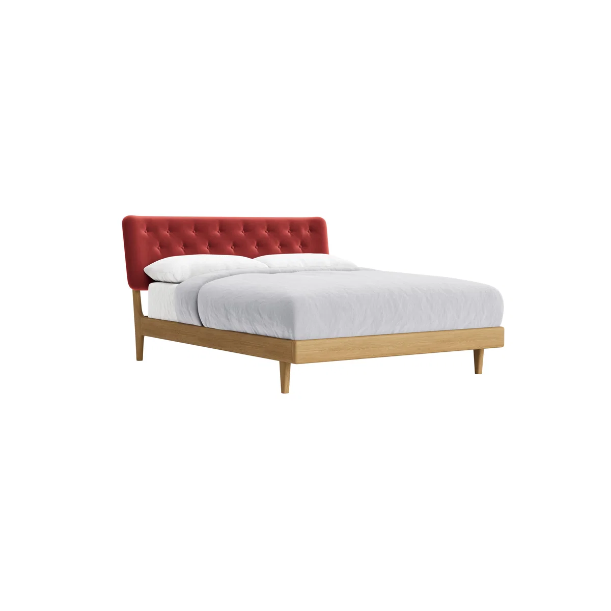 Kingsize Dr Slow Bed in Light Oak in Rocking Horse Clever Velvet – image 2