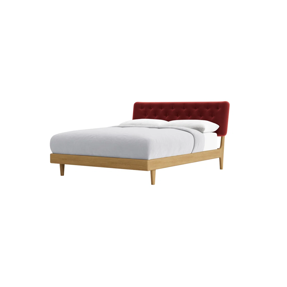 Kingsize Dr Slow Bed in Light Oak in Rocking Horse Clever Velvet – image 6