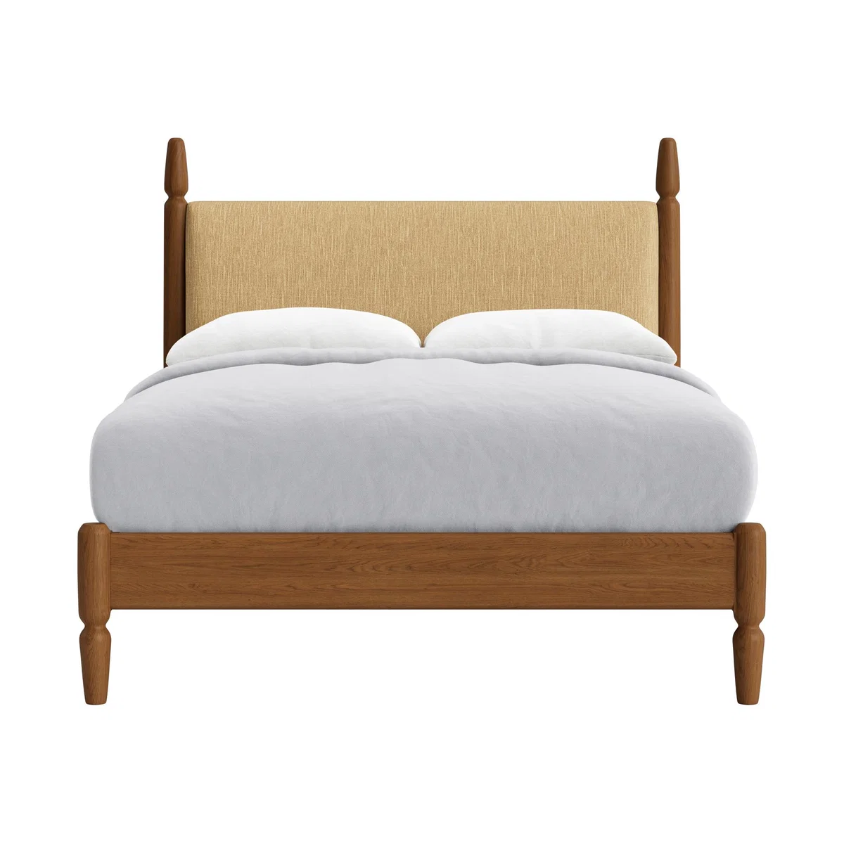Double Pippi Bed in Warm Ash in Straw Hat House Fabric – image 1