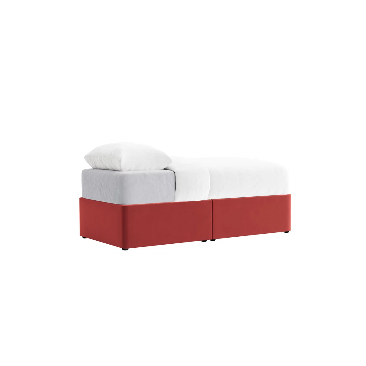 Side Stash 1.5 Drawer Bed Single with Right Hand Drawers in Rocking Horse Clever Velvet – image 3