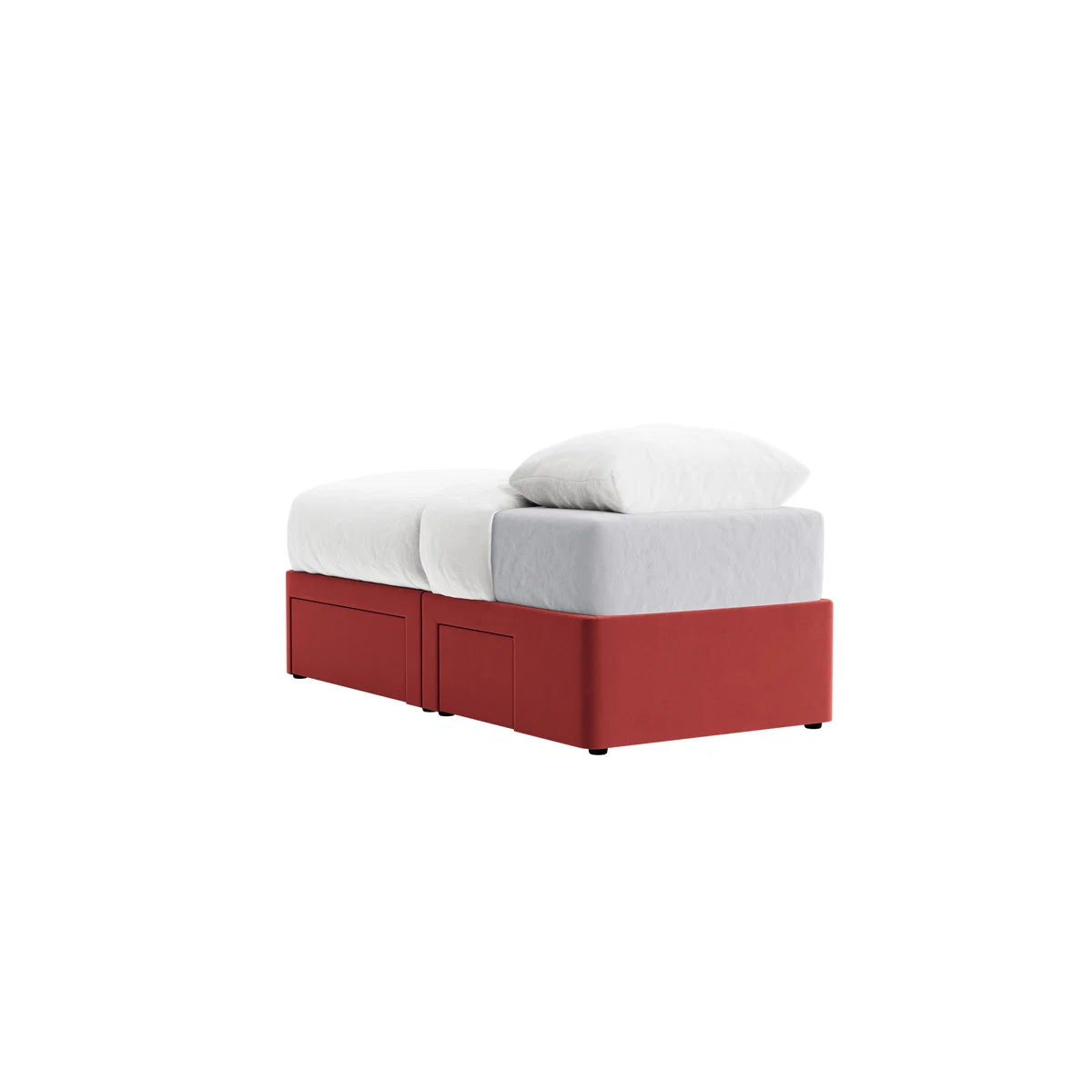 Side Stash 1.5 Drawer Bed Single with Right Hand Drawers in Rocking Horse Clever Velvet – image 5