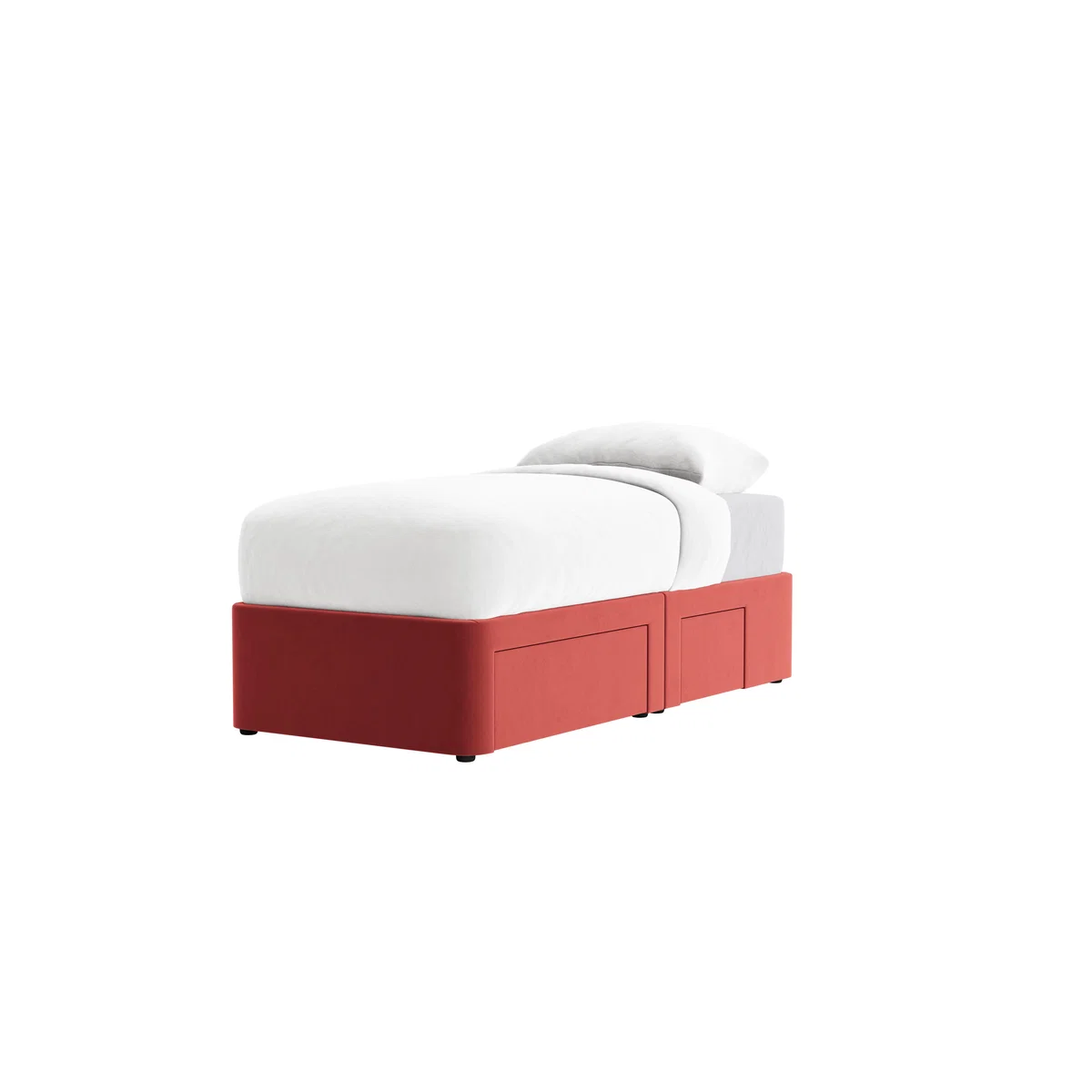 Side Stash 1.5 Drawer Bed Single with Right Hand Drawers in Rocking Horse Clever Velvet – image 6