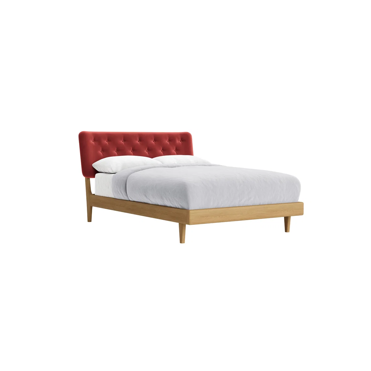 Double Dr Slow Bed in Light Oak in Rocking Horse Clever Velvet – image 2