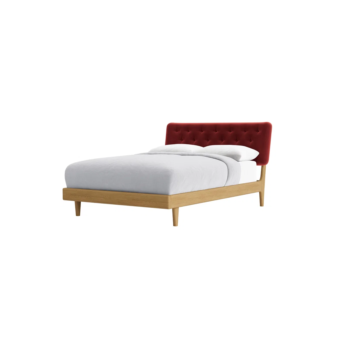 Double Dr Slow Bed in Light Oak in Rocking Horse Clever Velvet – image 6