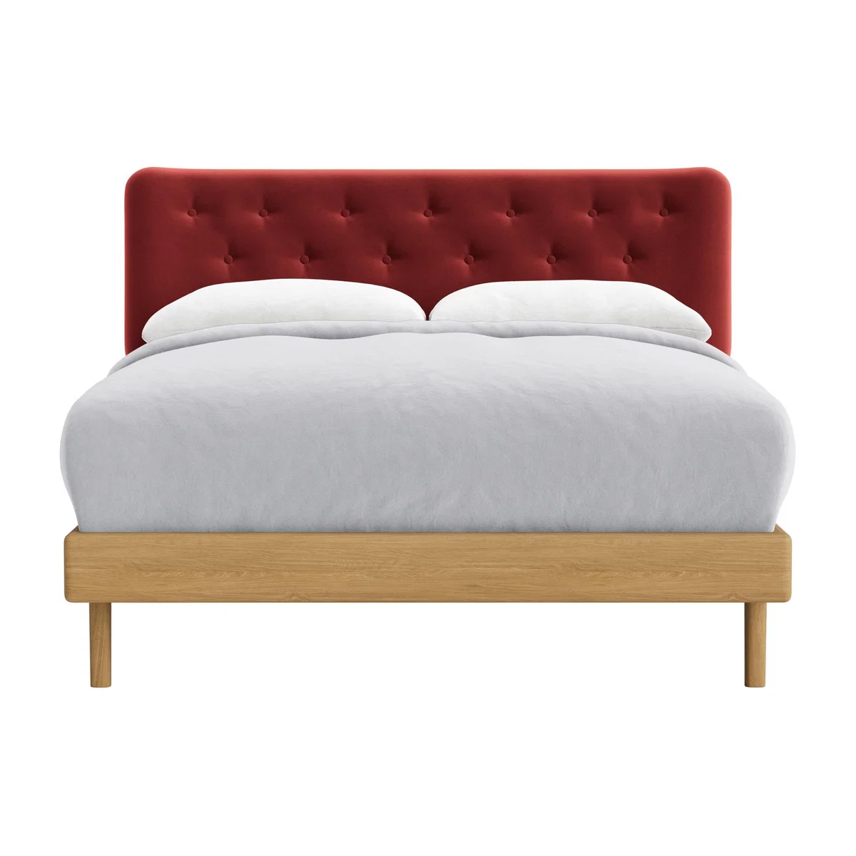 Double Dr Slow Bed in Light Oak in Rocking Horse Clever Velvet – image 1