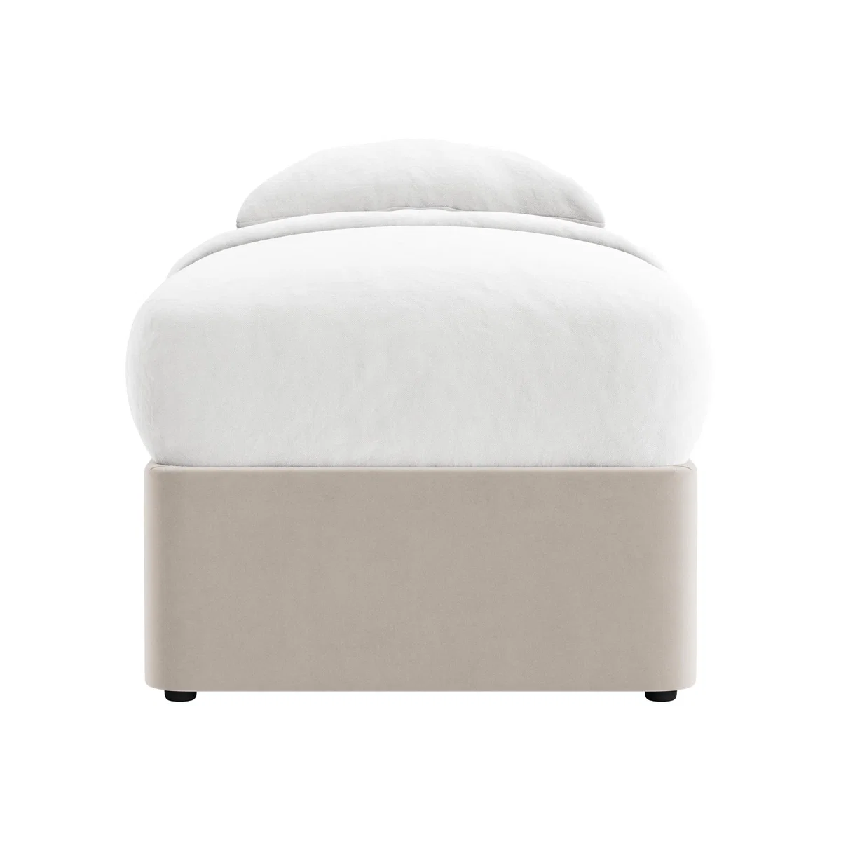 Side Stash 1.5 Drawer Bed Single with Left Hand Drawers in Warm Dough Clever Velvet – image 1