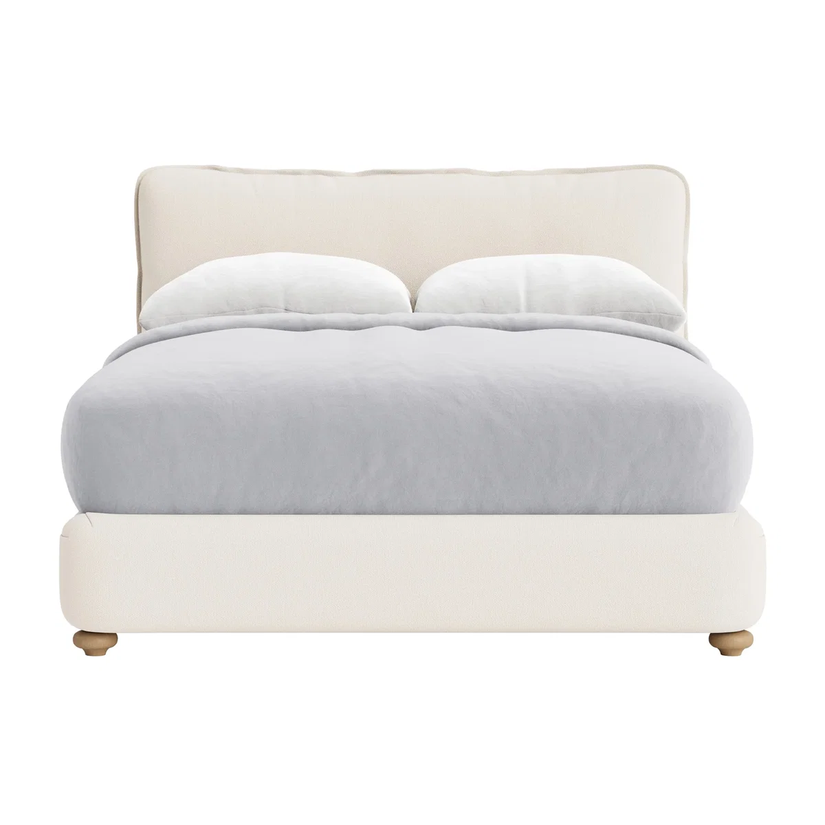 Pillow Talker Bed, King (Frothy Milk Clever Slubby Cotton) – image 1