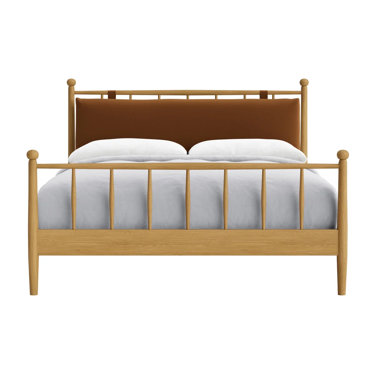 Poppins Bed, King (Found Chestnut Clever Velvet, Light Oak) – image 1