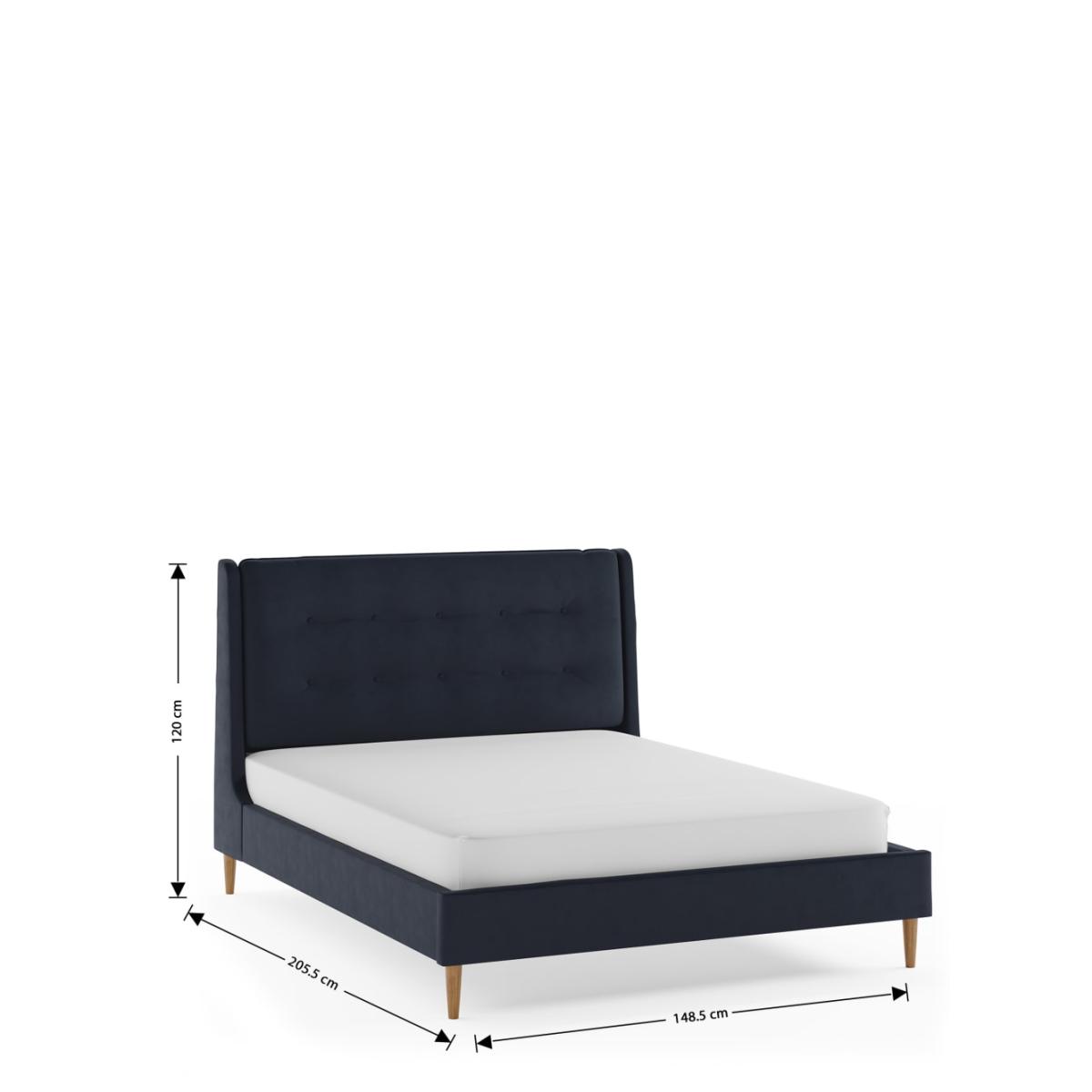 M&S Monroe Upholstered Bed - 5FT - Midnight Navy, Midnight Navy,Khaki – image 4