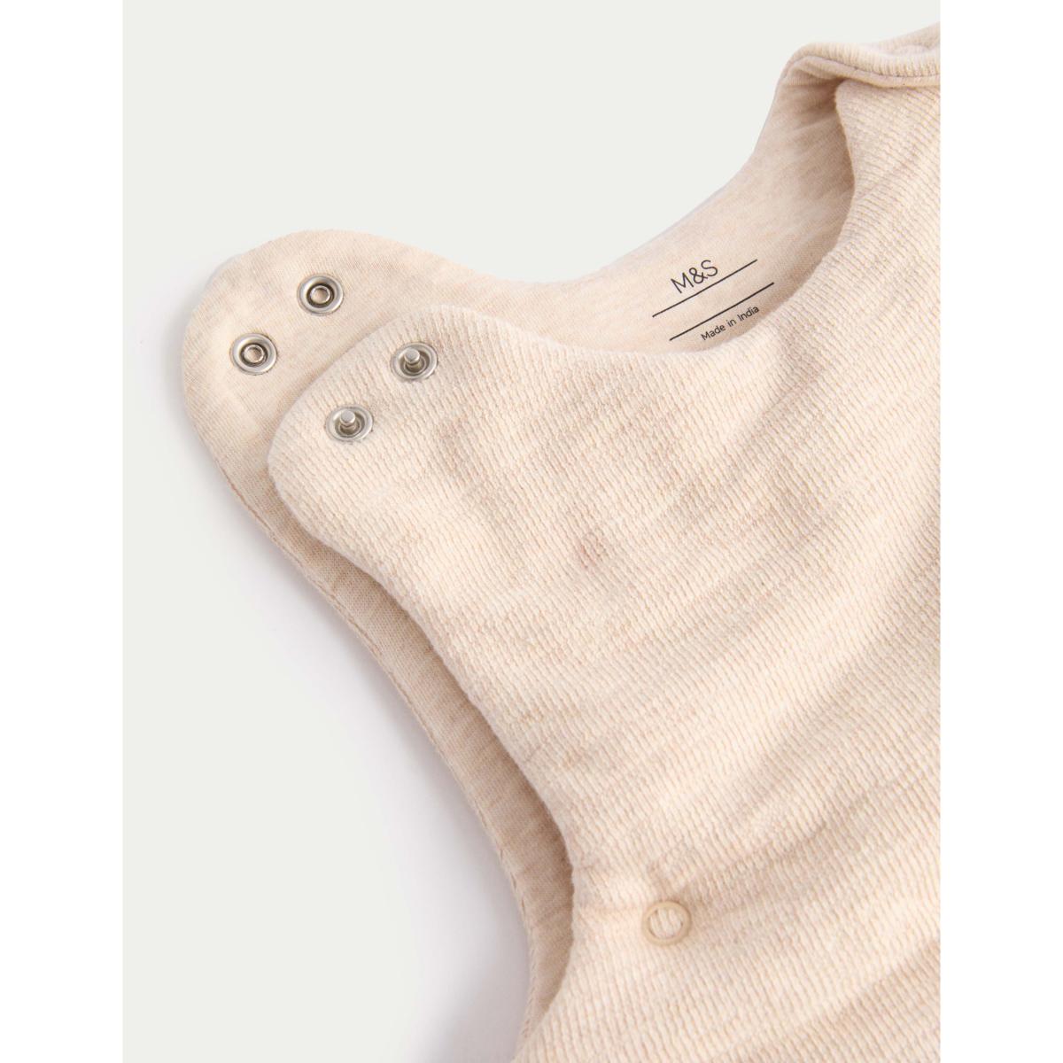 M&S Pure Cotton Ribbed 3.5 Tog Sleeping Bag (0-36 Mths) Oatmeal – image 2