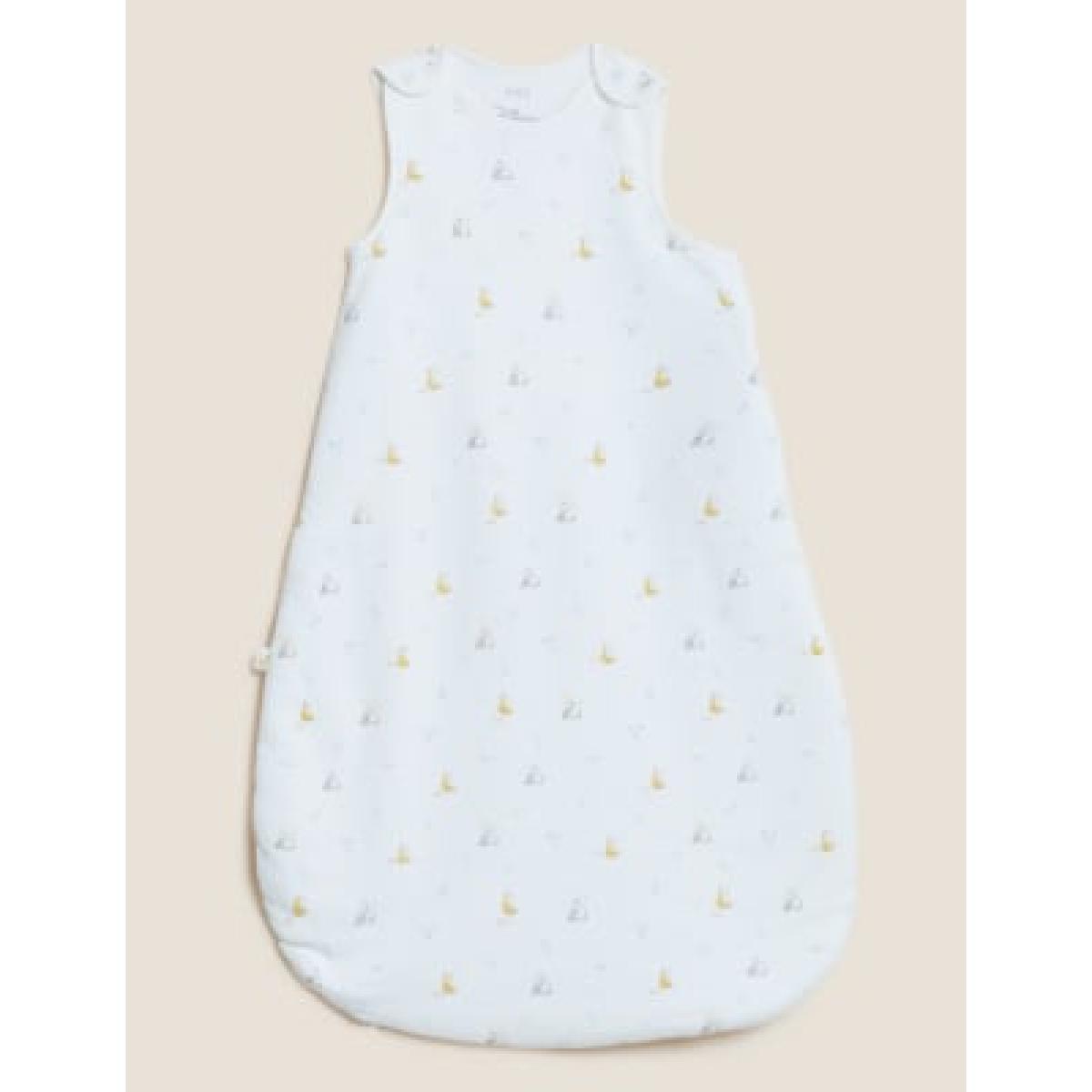 M&S Pure Cotton Printed 3.0 Tog Sleeping Bag (0-36 Mths) - 0-6 M - Cream Mix, Cream Mix – image 3
