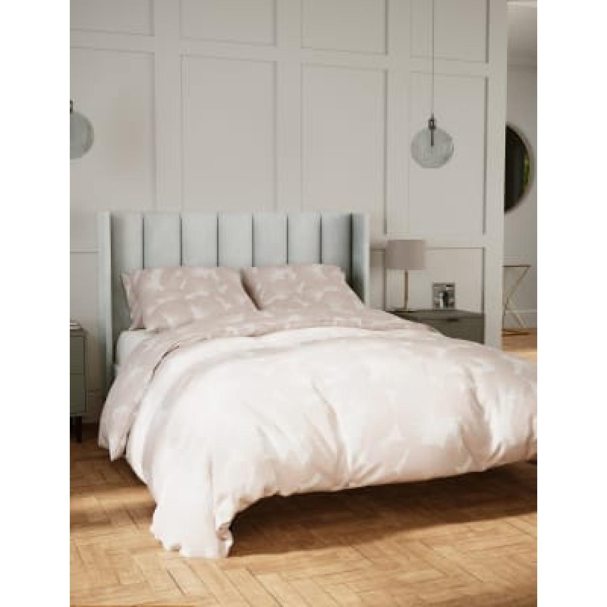 M&S Hanton Velvet Bed - 4FT6 - Navy, Navy,Silver – image 4