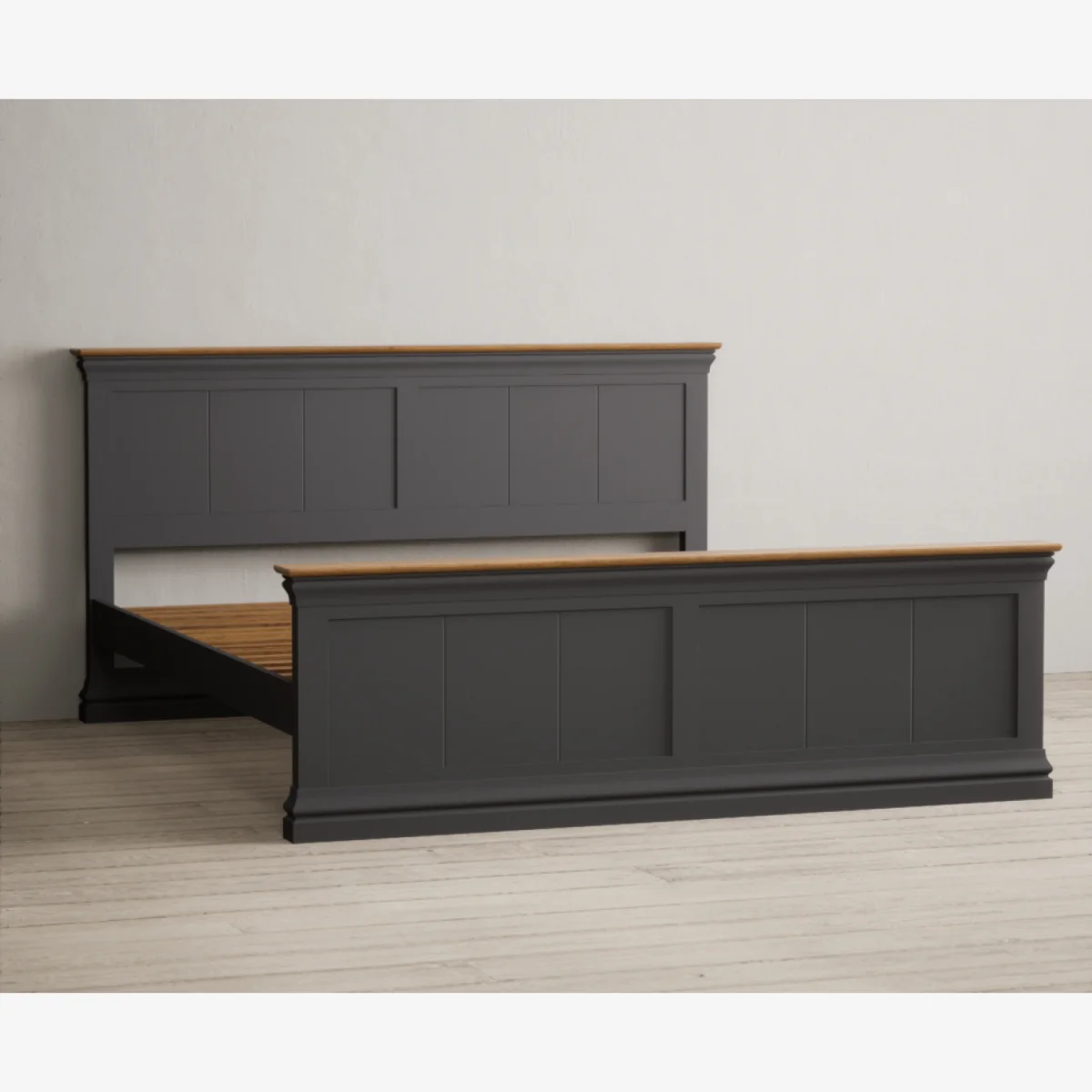 Charwood Oak and Charcoal Painted Super King-Size Bed