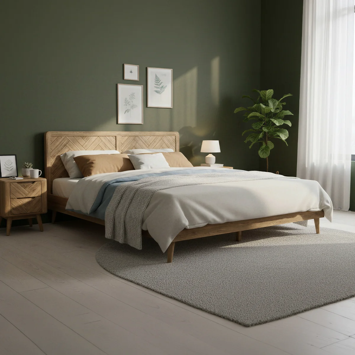 Parven Solid Oak Super King Bed – image 2