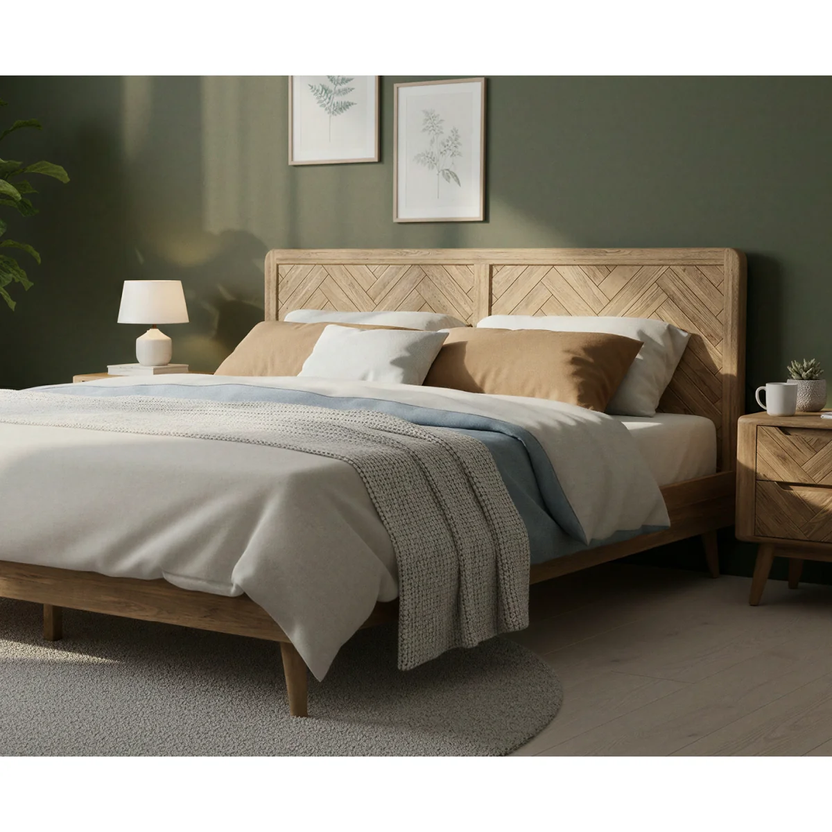 Parven Solid Oak Super King Bed – image 3