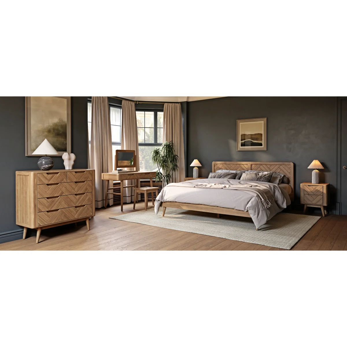 Parven Solid Oak Super King Bed – image 8