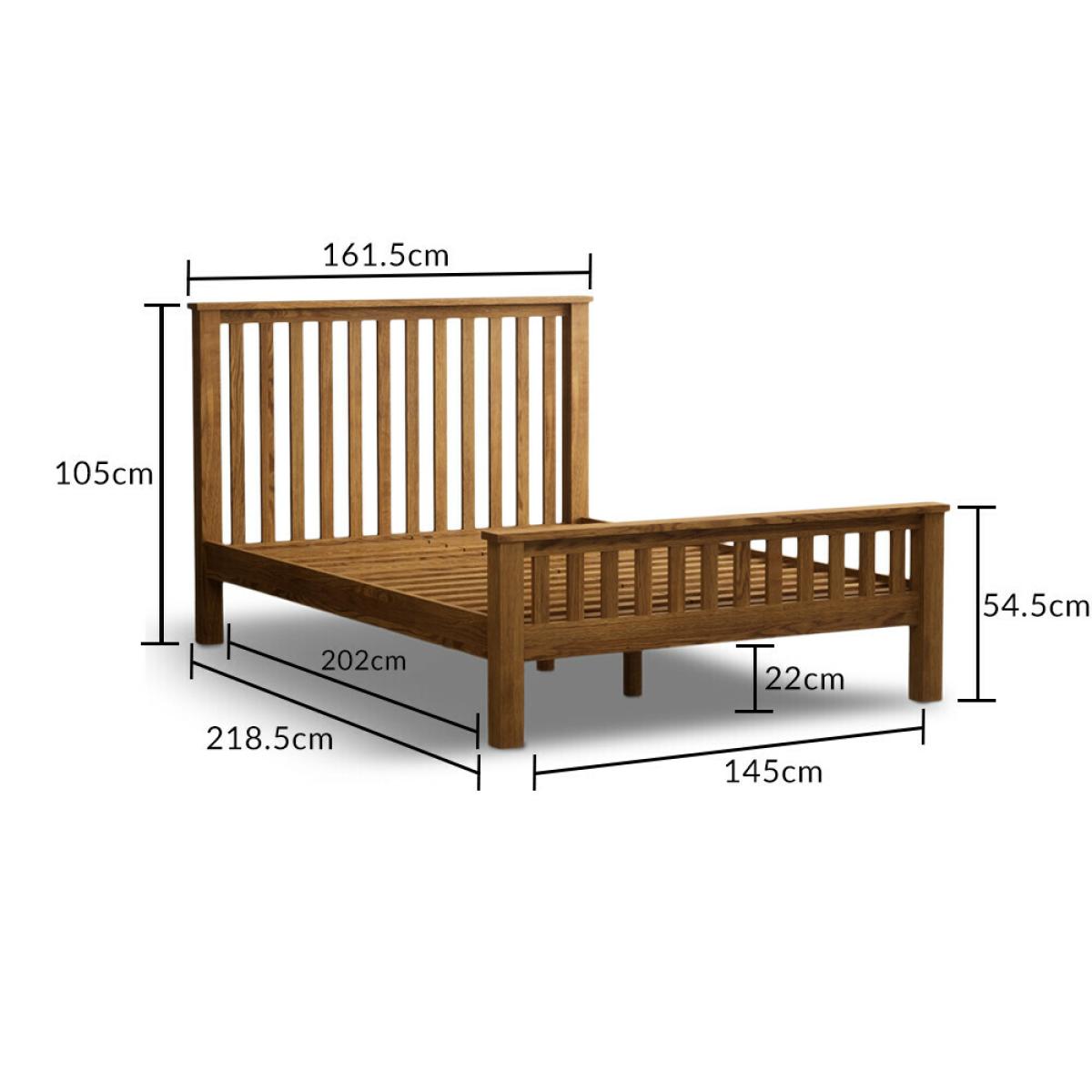 Harrogate Rustic Solid Oak Kingsize Bed – image 8