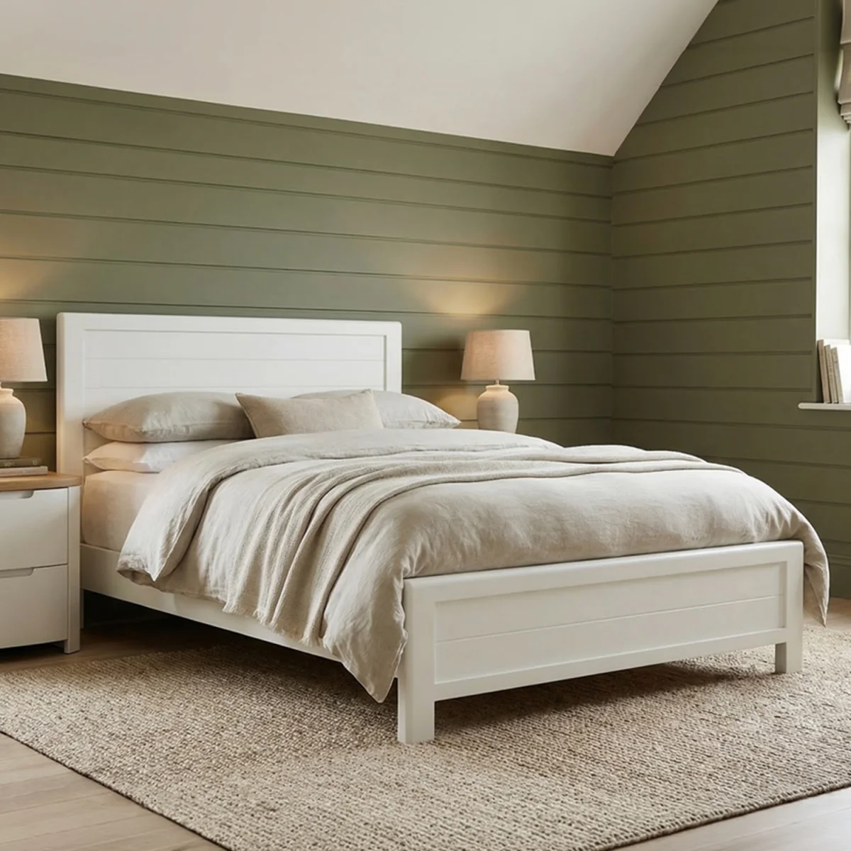 Bradwell Oak and Signal White Painted King Size Bed – image 2