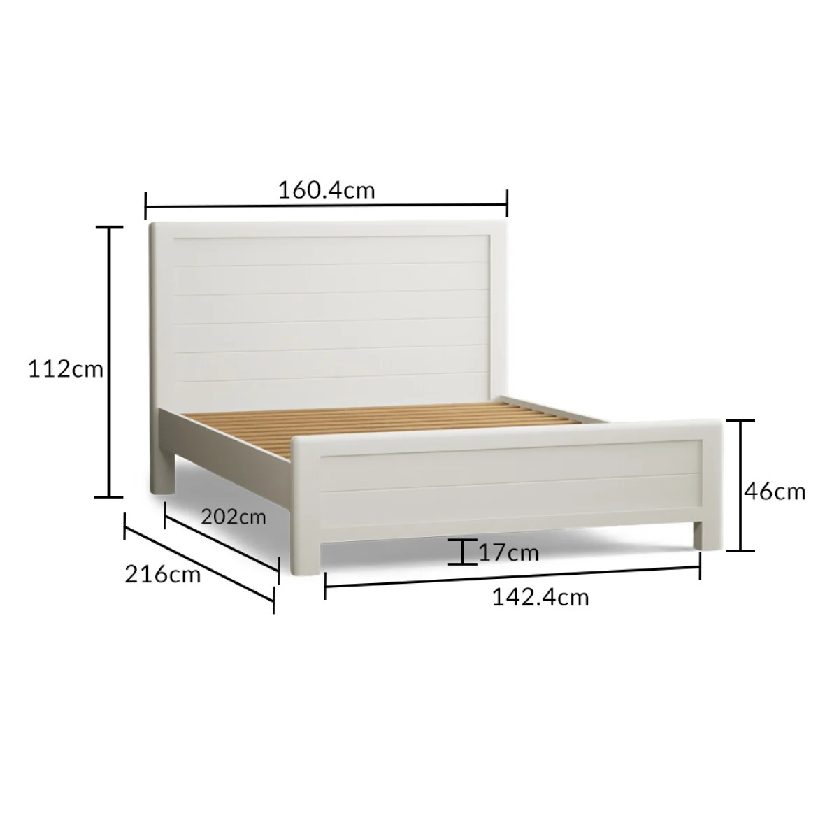 Bradwell Oak and Signal White Painted King Size Bed – image 11
