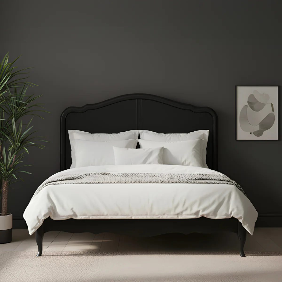Chateau Noir Oak and Black Painted Double Bed – image 3