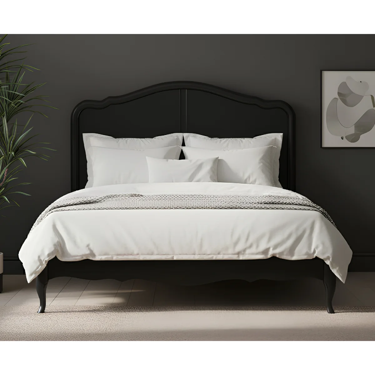 Chateau Noir Oak and Black Painted Double Bed – image 4