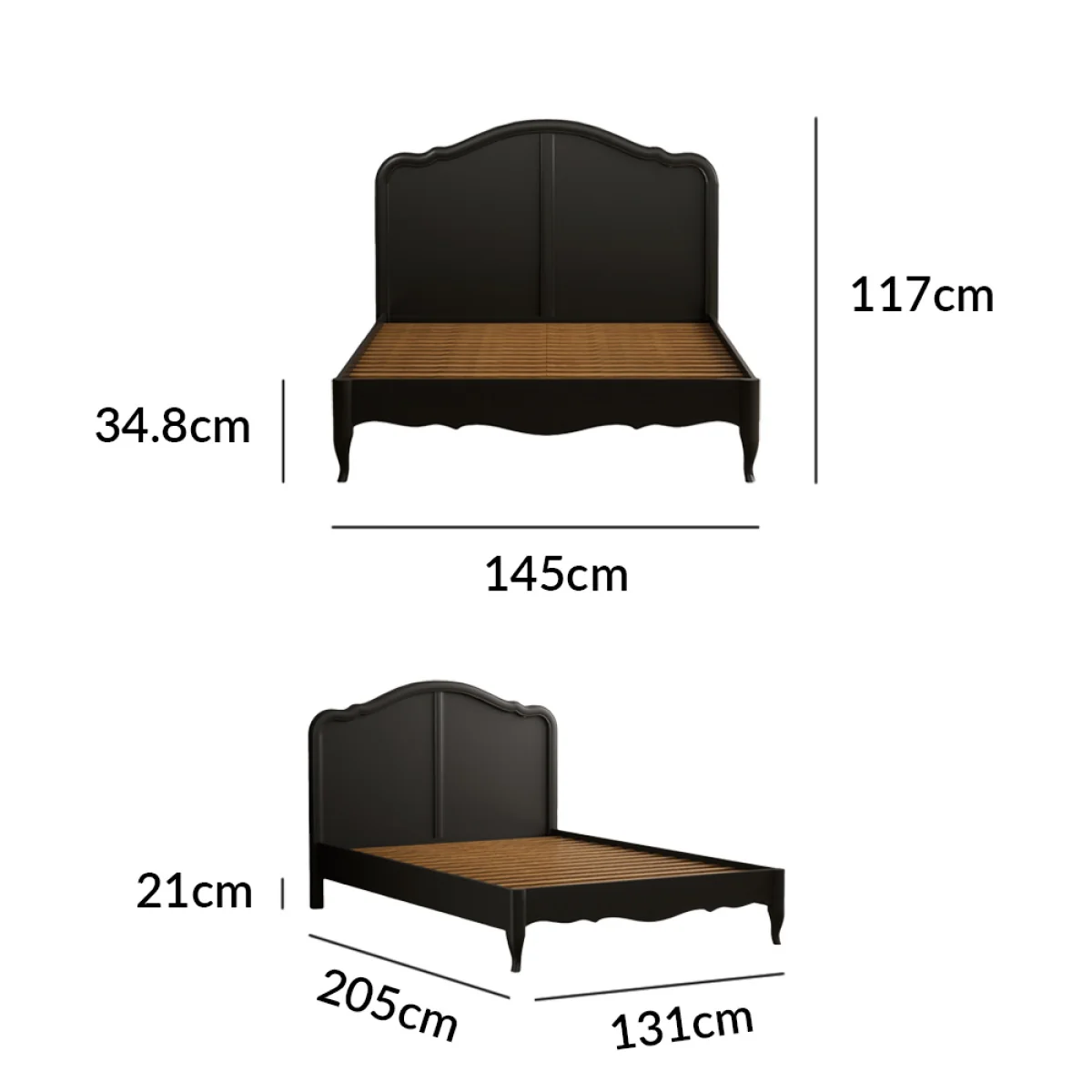 Chateau Noir Oak and Black Painted Double Bed – image 10
