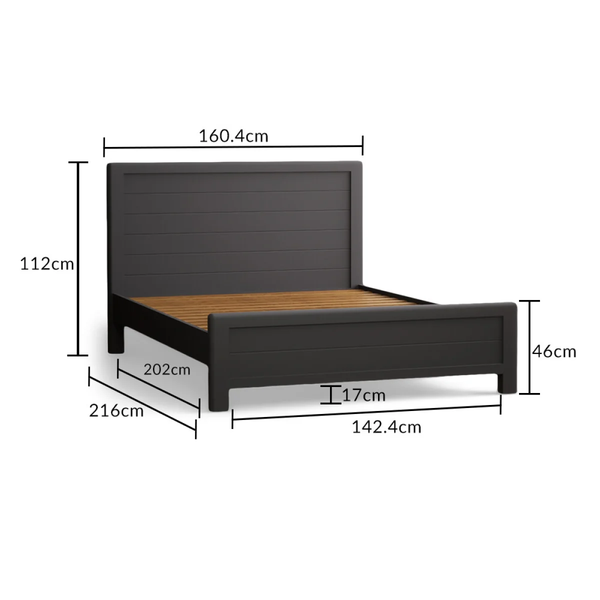 Bradwell Oak and Charcoal Painted King Size Bed – image 12