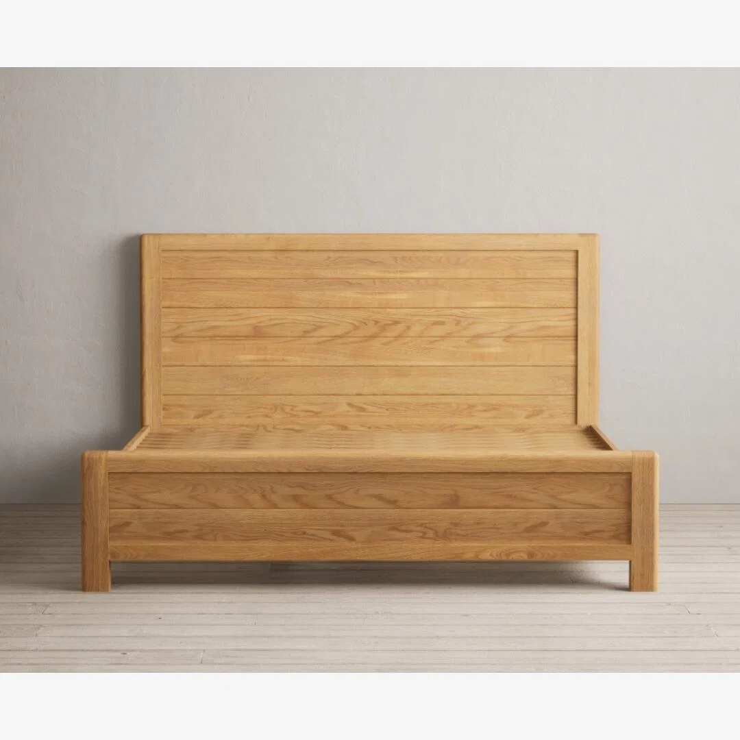 Somerton Curved Solid Oak Super King Size Bed – image 1