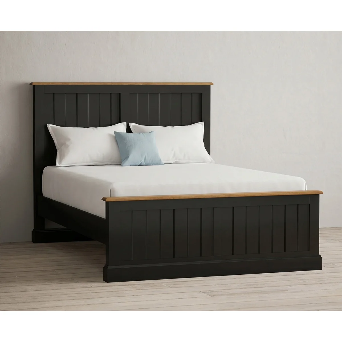Charlton Oak and Black Painted King Size Bed – image 4