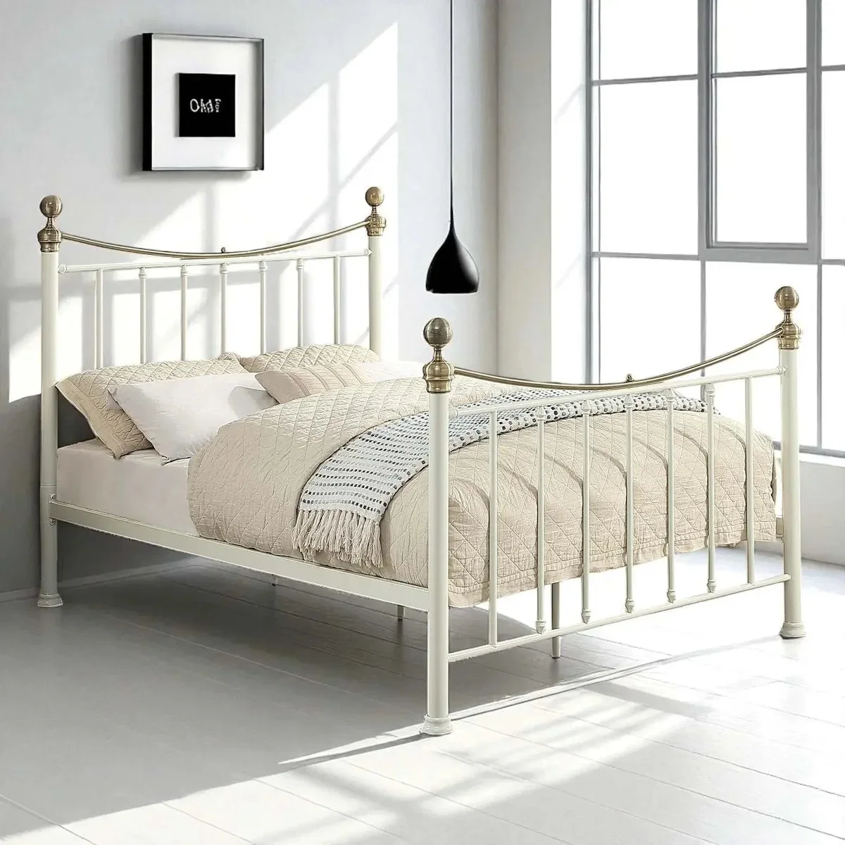 Hampstead Traditional Metal Bed Frame, White / Single 3ft - 90x190cm – image 1