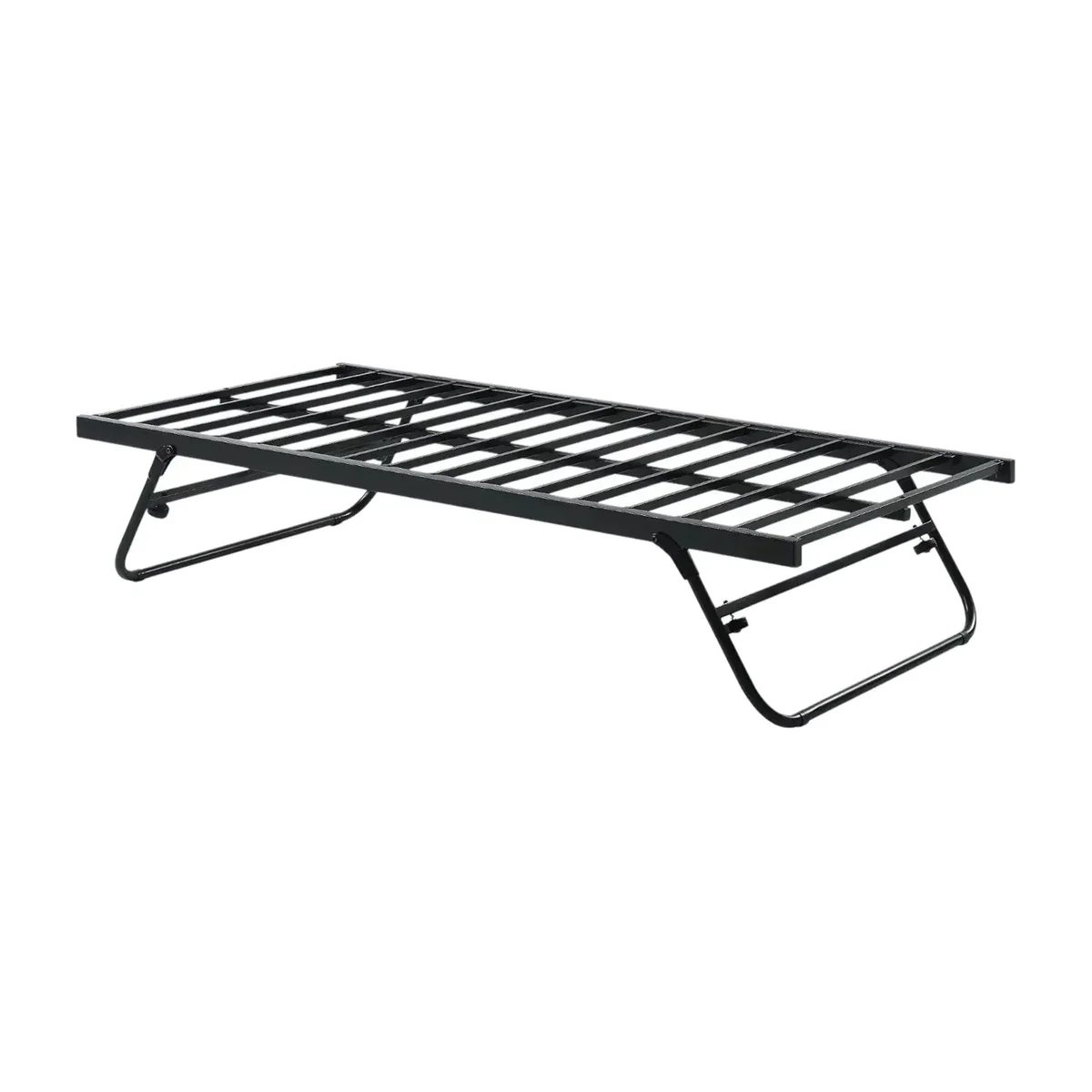 Hampstead Traditional Single Metal Bed Frame with Guest Trundle, Black / Single 3ft - 90x190cm – image 1