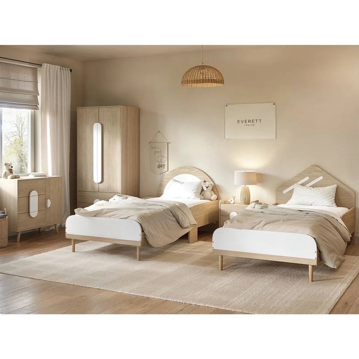 Noah Single Bed Oak - White – image 4