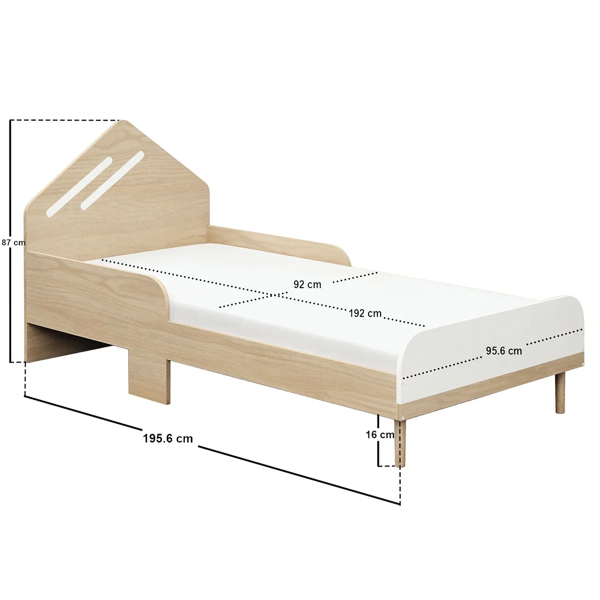 Noah Single Bed Oak - White – image 6