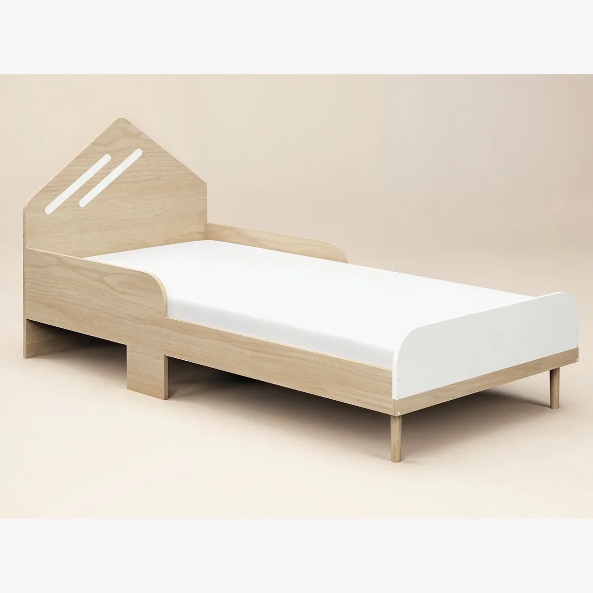 Noah Single Bed Oak - White – image 1