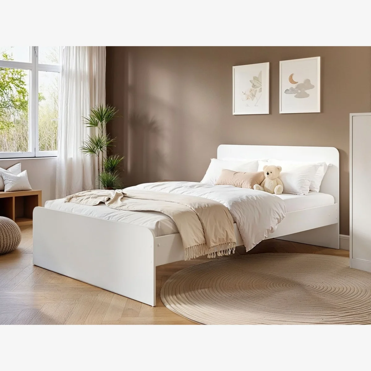 Wizard Small Double Bed Frame White - White – image 1