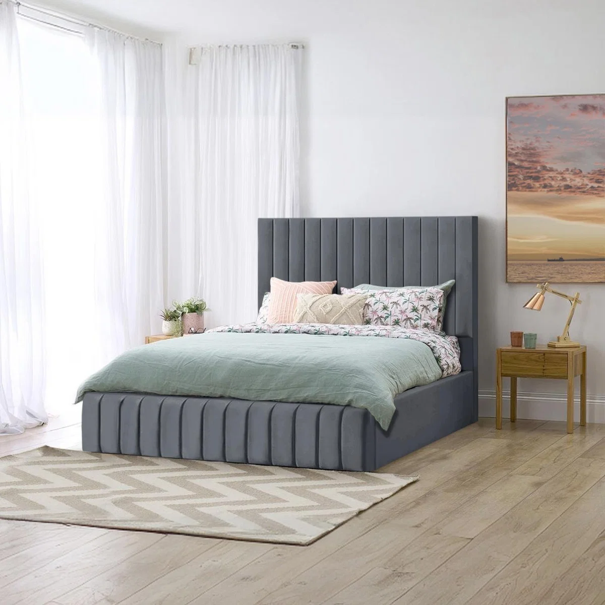 Emiliya Bed Frame - Grey / Small Double