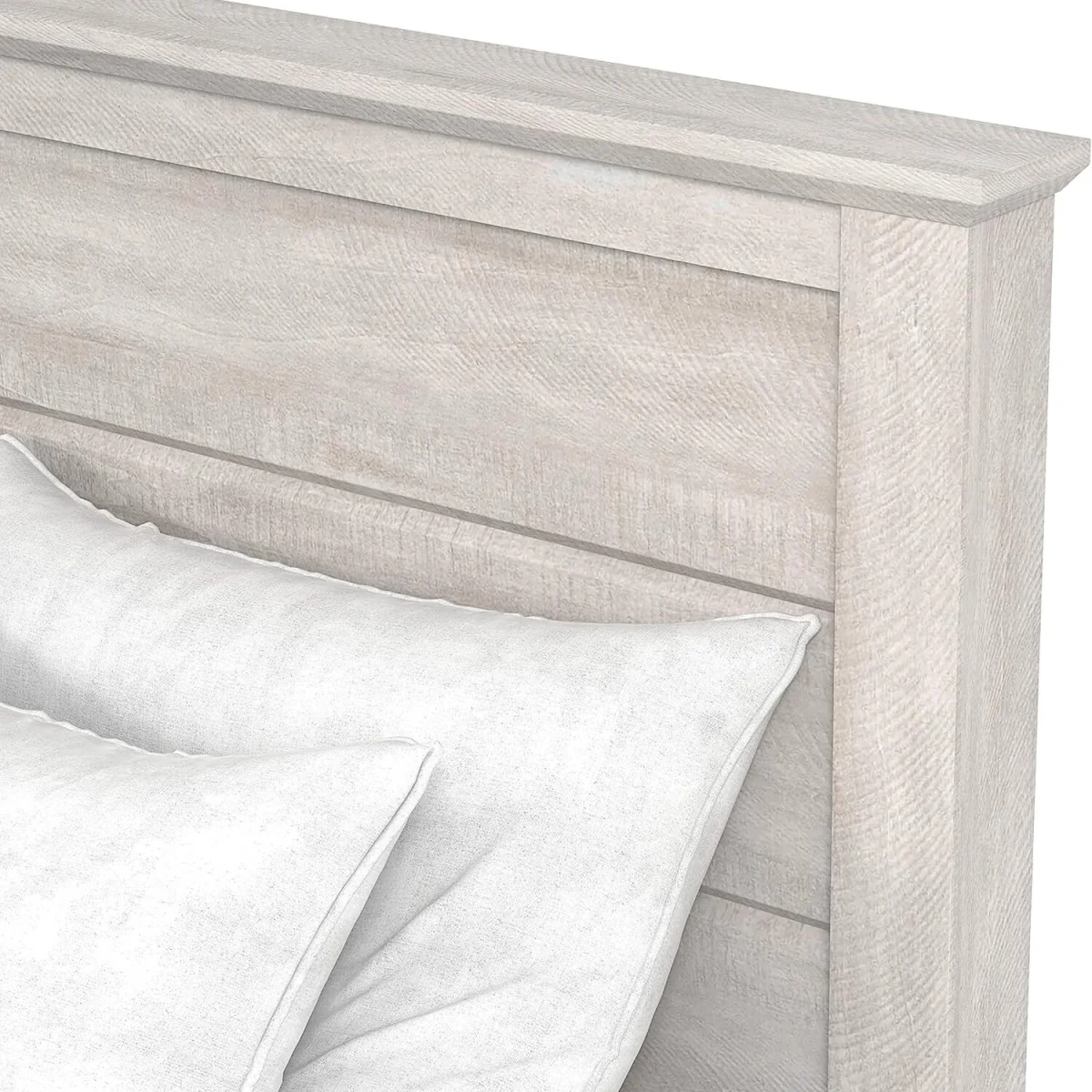 Double Bed Frame with Stylish Wooden Headboard - Grey – image 3