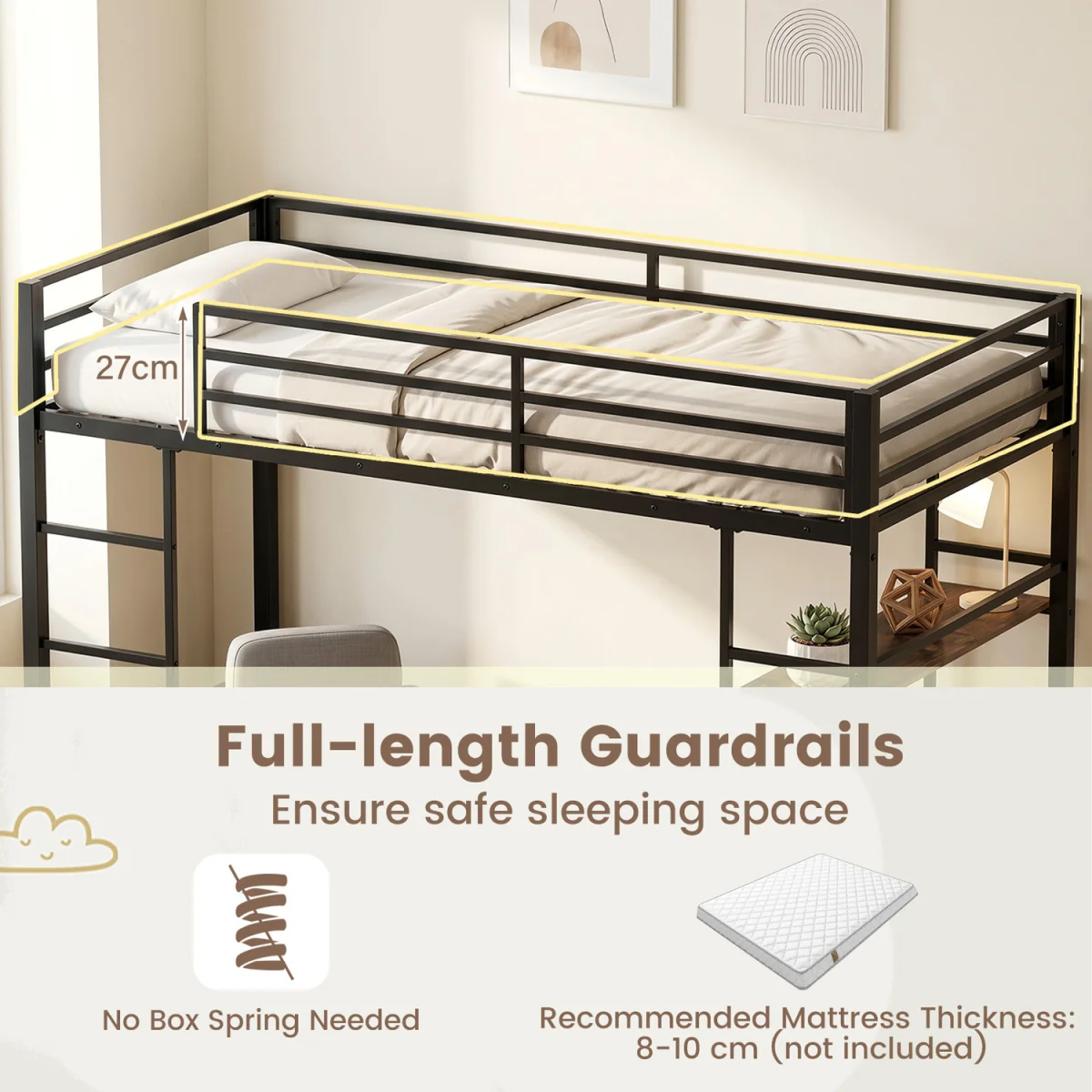 Loft Bed with Storage Shelves – image 11