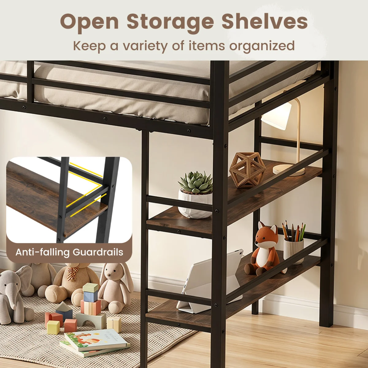 Loft Bed with Storage Shelves – image 6