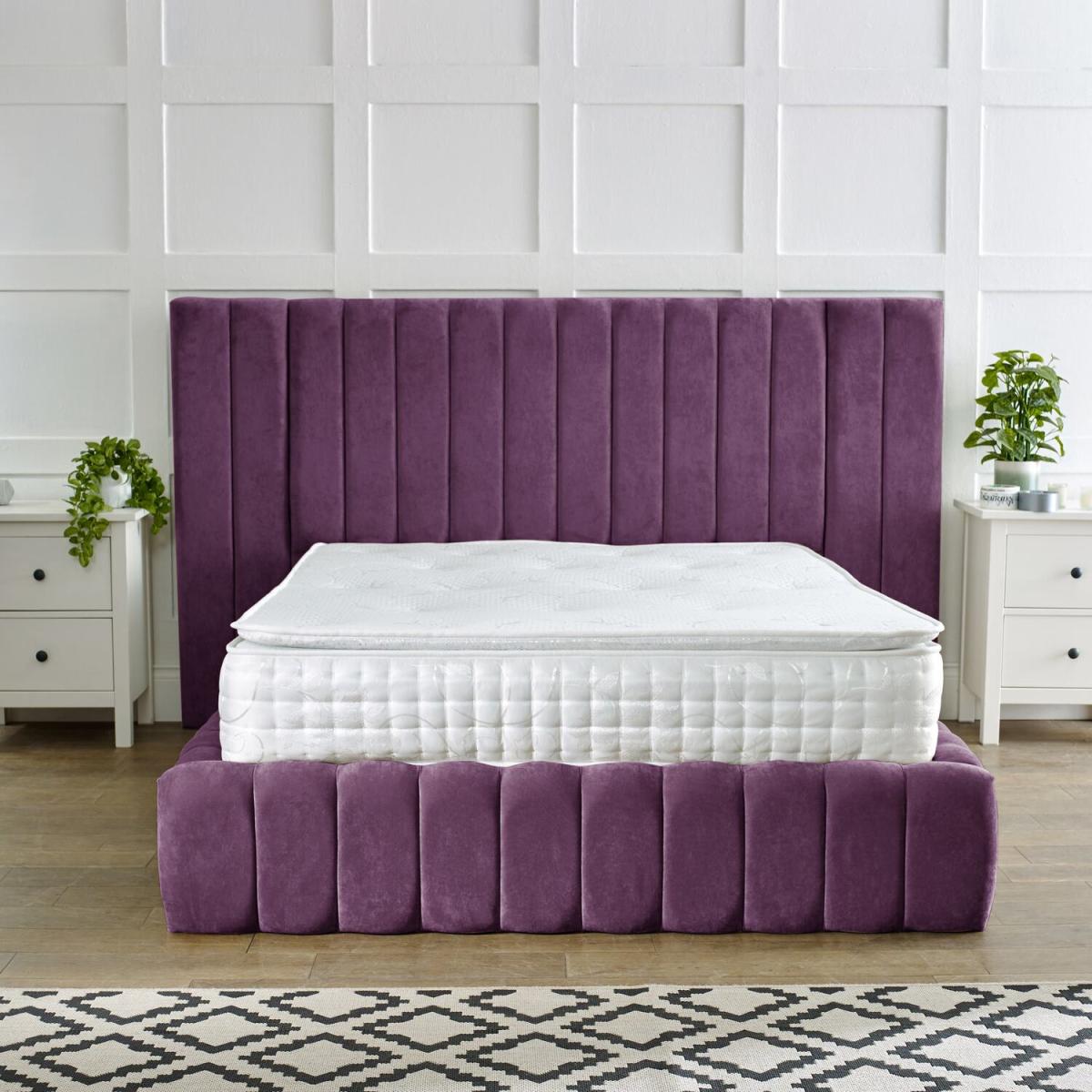 Upholstered Grand Desing Monaco Bed - Purple / King