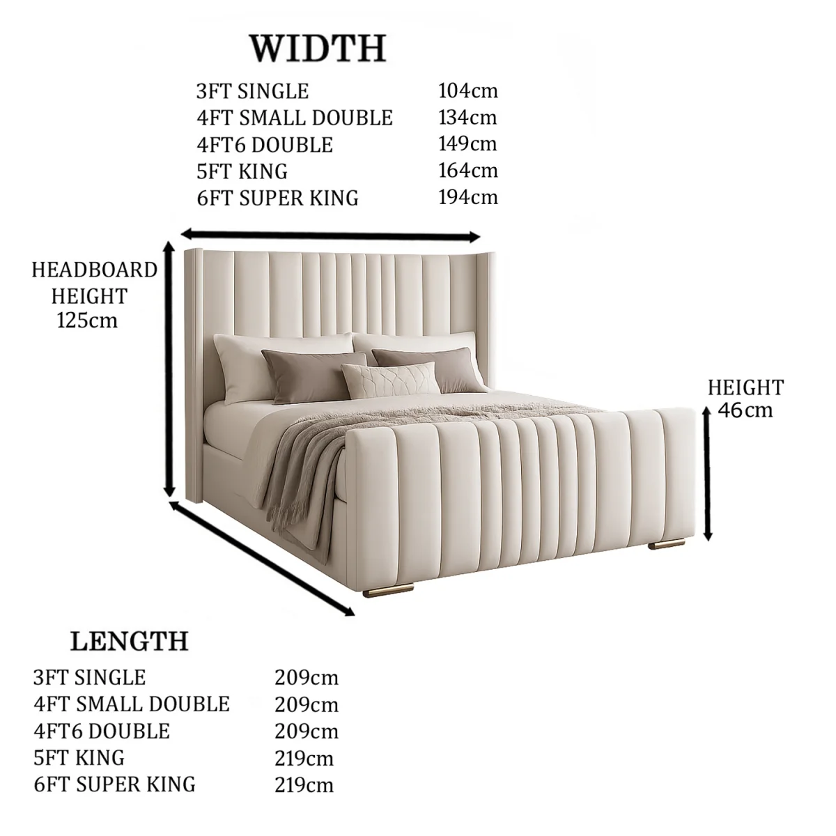 Luxury Wingback Vertical Panel Austin Bed Frame - Pink / Single – image 2