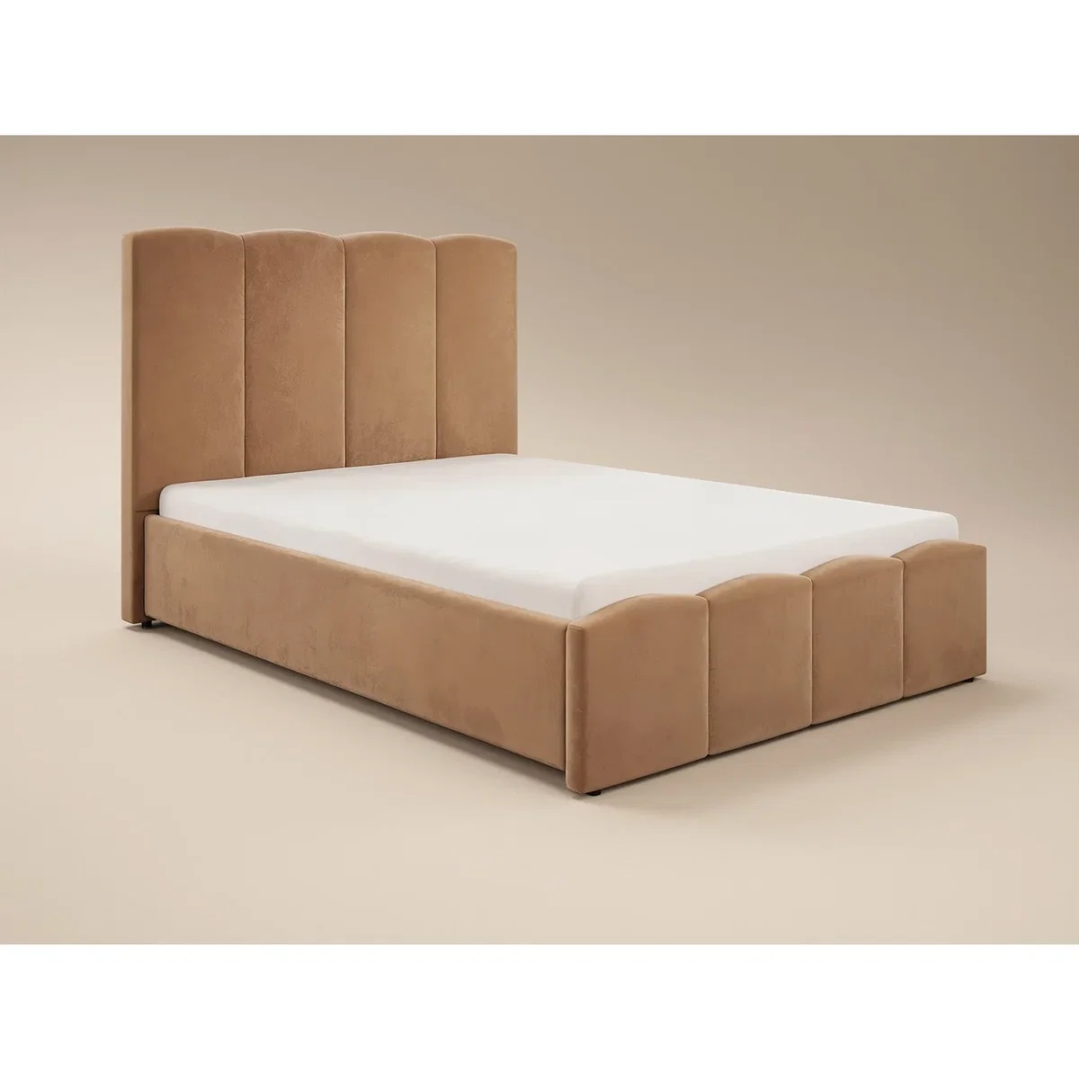 Enrica Upholstered Panel Bed Frame Brown King - Brown – image 2