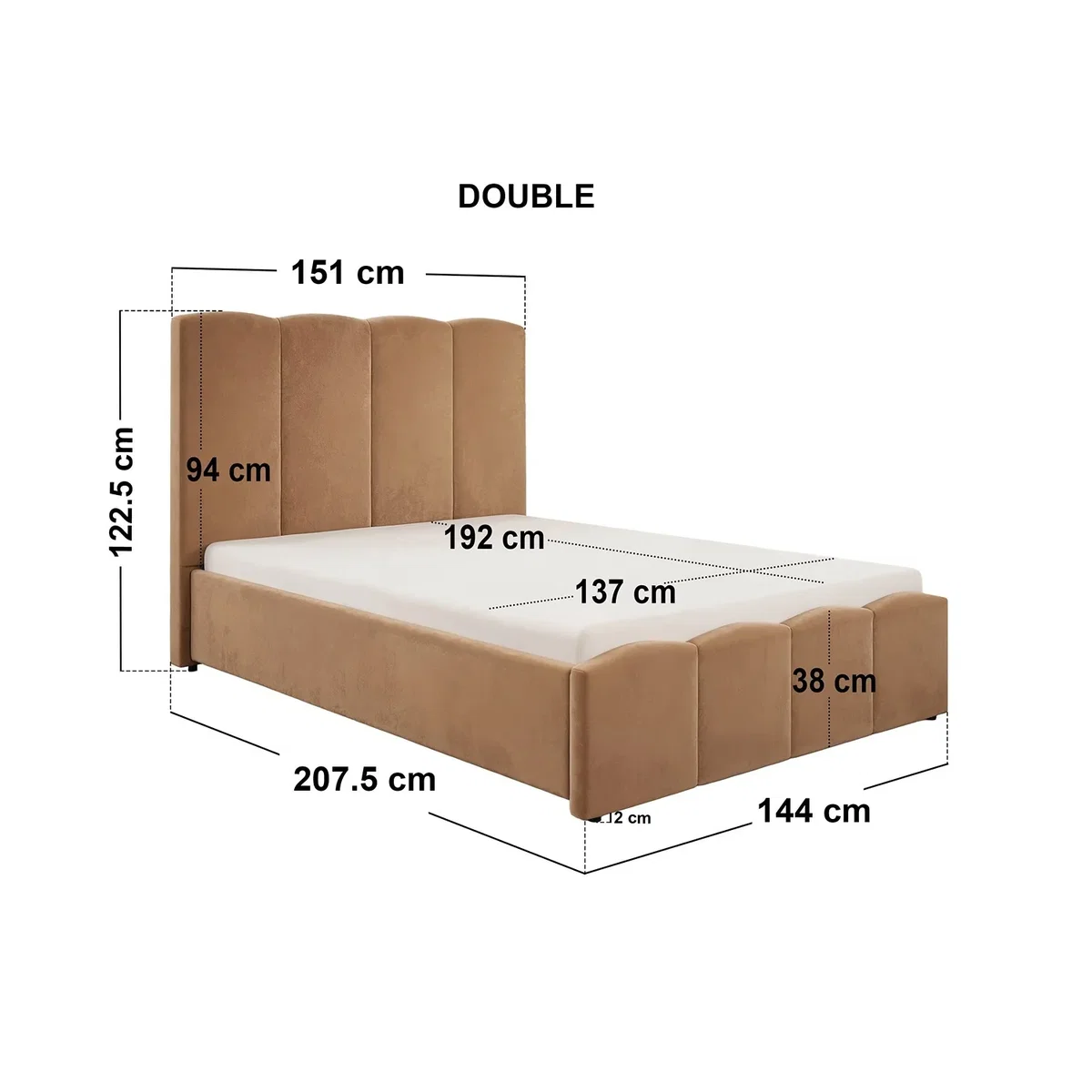 Enrica Upholstered Panel Bed Frame Brown King - Brown – image 6
